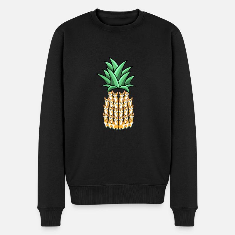 Ananas - Männer Premium Bio Pullover - Schwarz