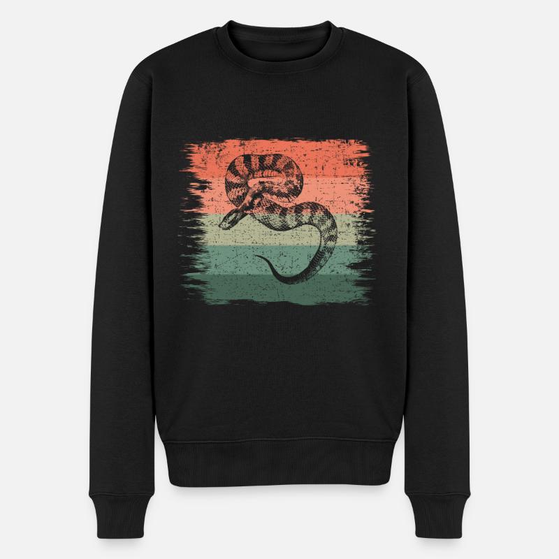 Schlange - Männer Premium Bio Pullover - Schwarz