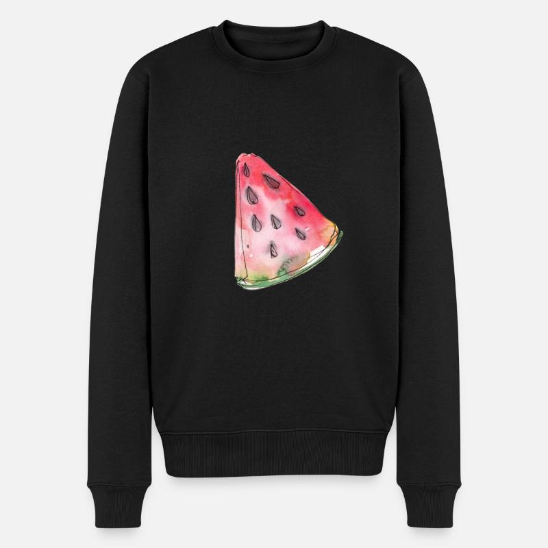Wassermelone - Männer Premium Bio Pullover - Schwarz