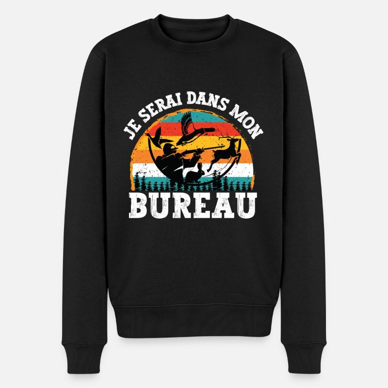 je serai dans mon bureau - Pull Premium bio Homme - noir