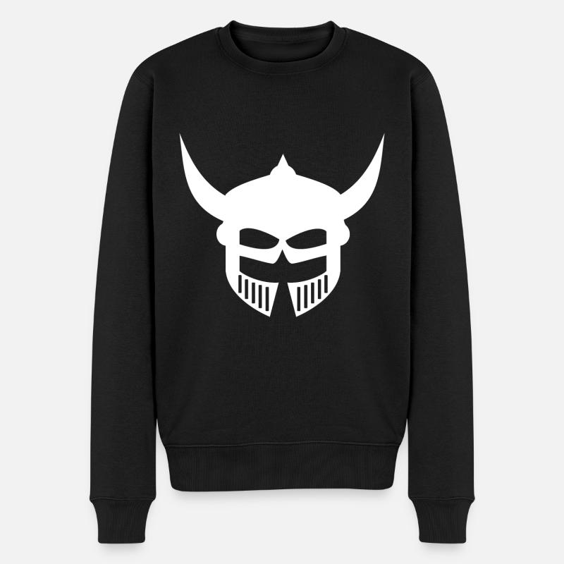 Barbaren Helm Design - Männer Premium Bio Pullover - Schwarz