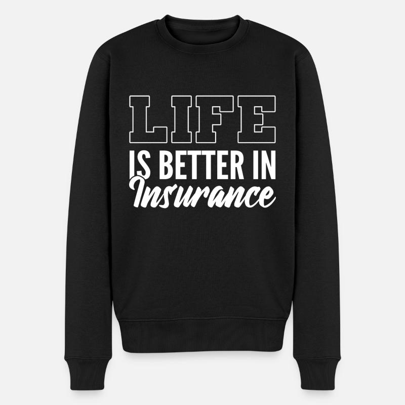 Lustige Versicherungsagenten Versicherung - Männer Premium Bio Pullover - Schwarz
