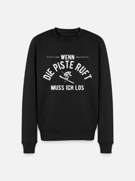 Ski Skiing Gift - Männer Premium Bio Pullover - Schwarz