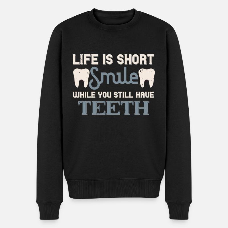 Life is short - Pull Premium bio Homme - noir