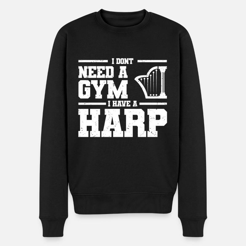 Harfenist - Männer Premium Bio Pullover - Schwarz