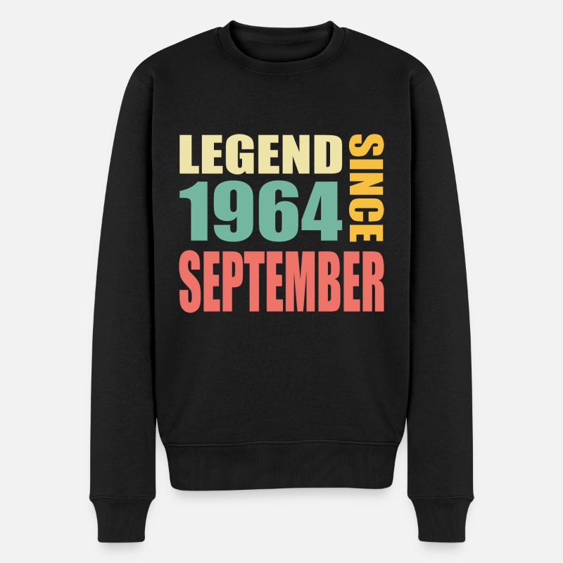 59ème anniversaire Septembre Millésime 1964 Millésime - Pull Premium bio Homme - noir