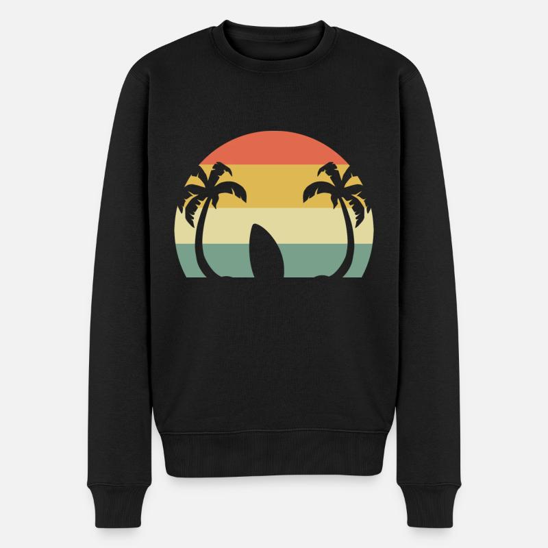 Surfing Beach Reisender - Männer Premium Bio Pullover - Schwarz