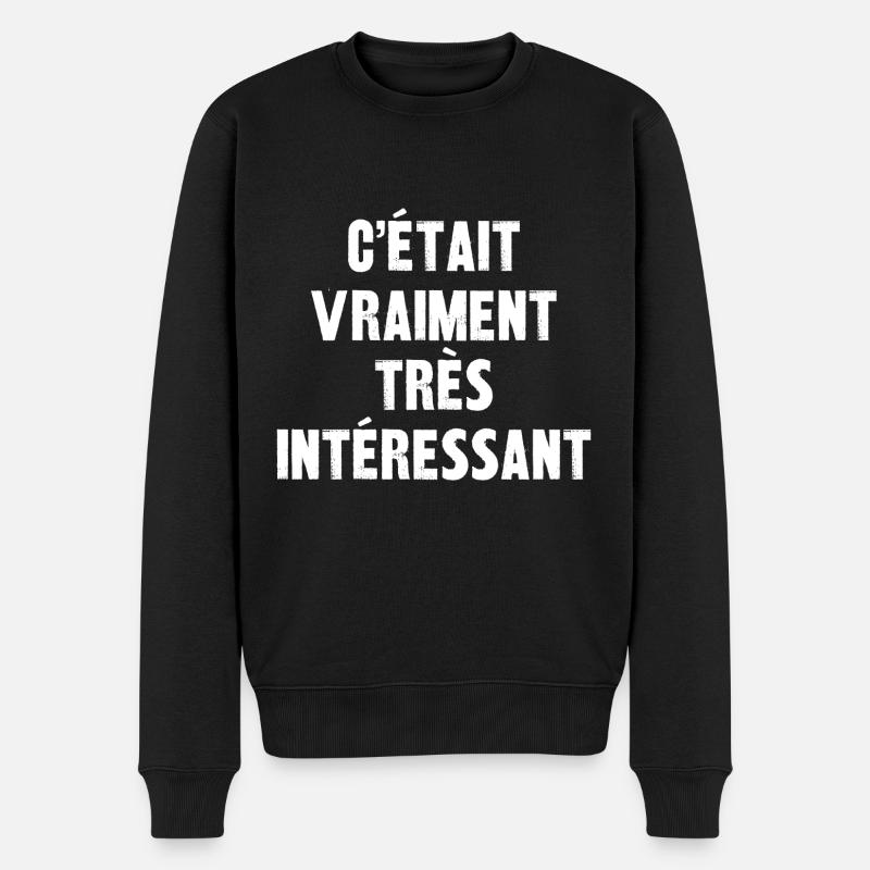 c'était vraiment très intéressant - Pull Premium bio Homme - noir