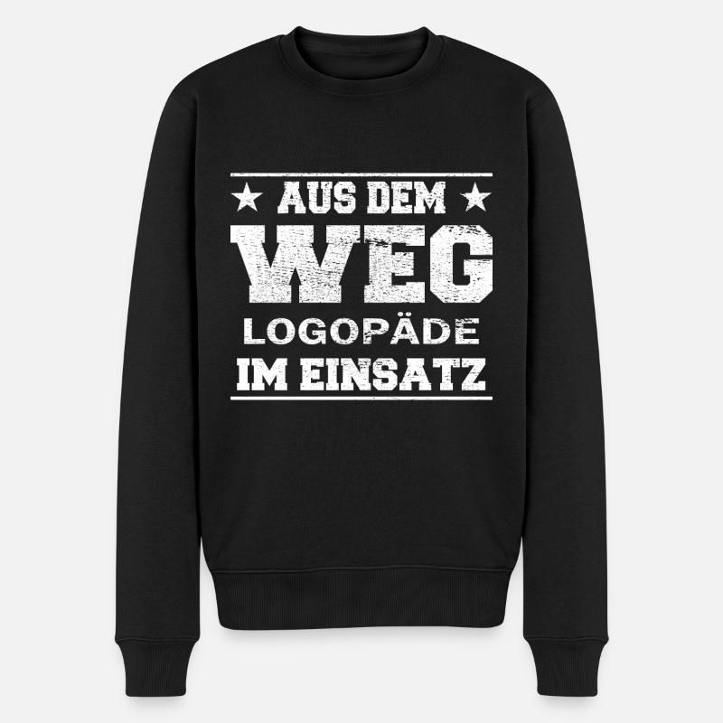 Aus dem Weg Logopäde im Einsatz Design - Männer Premium Bio Pullover - Schwarz