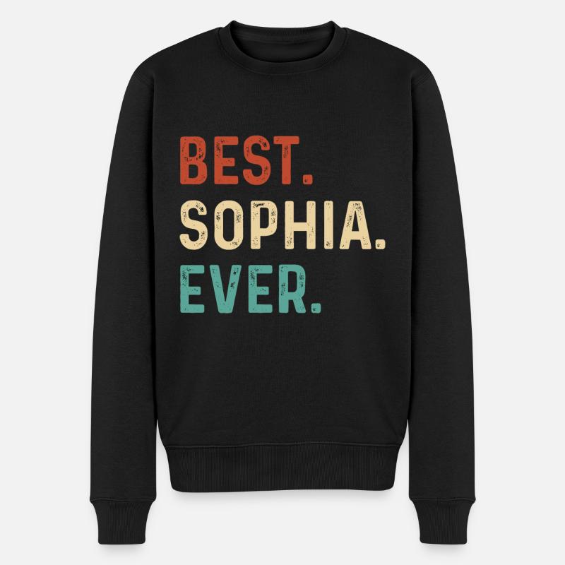 Name Sophia - Männer Premium Bio Pullover - Schwarz