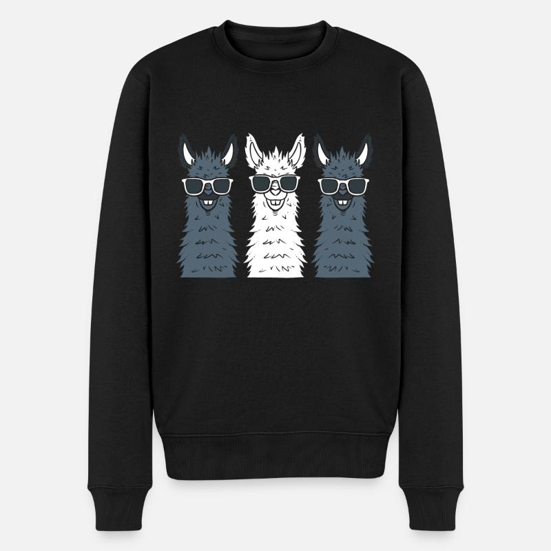 Cool Alpaga Cartoon Lama Herder - Pull Premium bio Homme - noir
