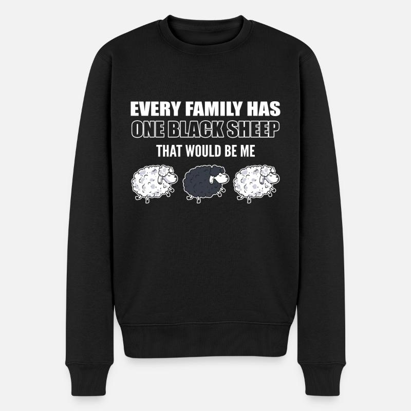 Familie schwarze Schafe Schäfer - Männer Premium Bio Pullover - Schwarz