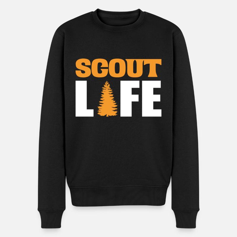 Scout Life Pfadfinderleiter - Männer Premium Bio Pullover - Schwarz