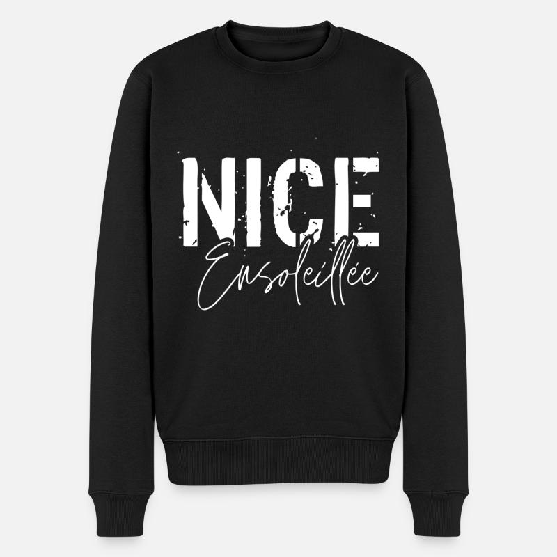 Sonniges Nizza - Männer Premium Bio Pullover - Schwarz