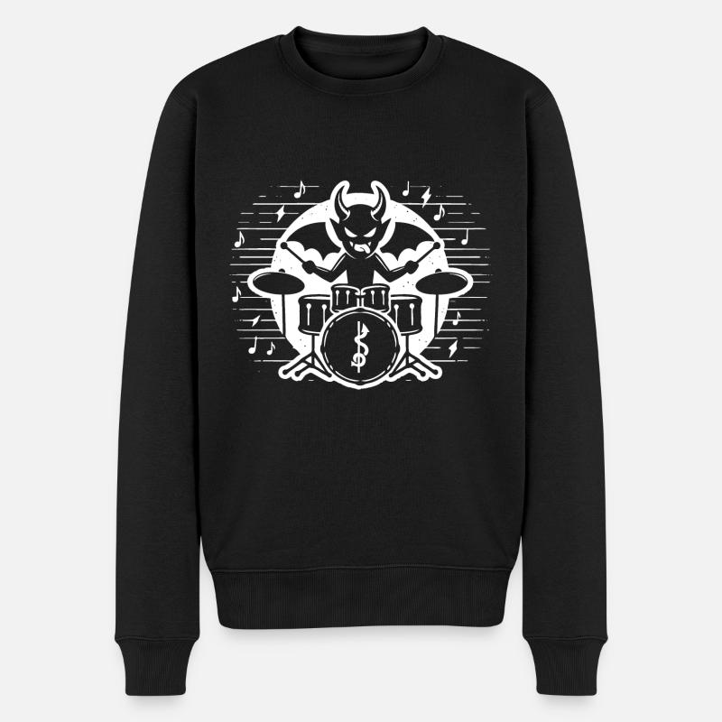 Conception diabolique du batteur - Pull Premium bio Homme - noir