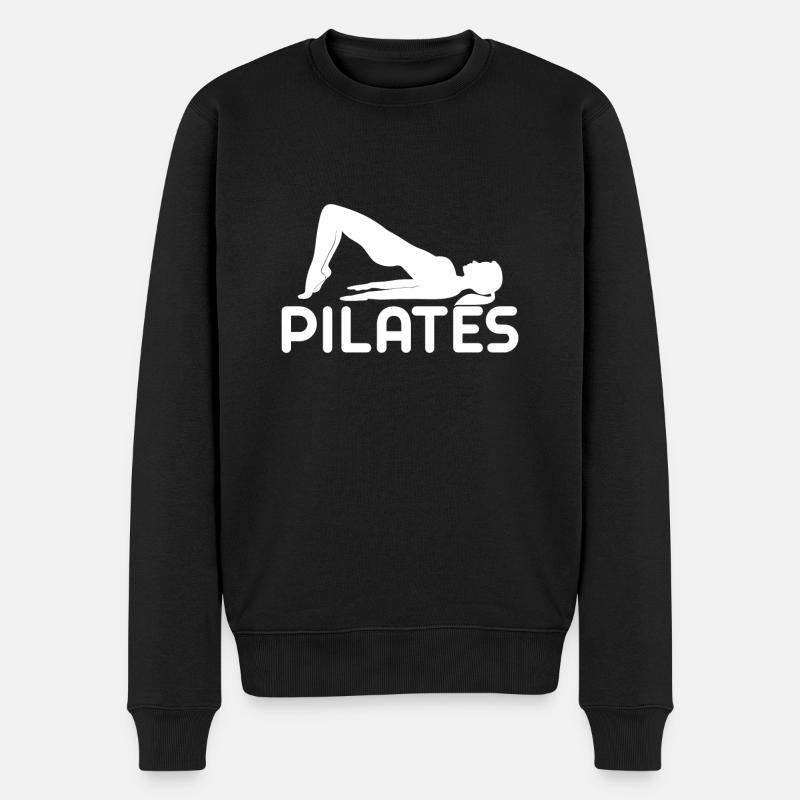 Yoga Pilates - Männer Premium Bio Pullover - Schwarz
