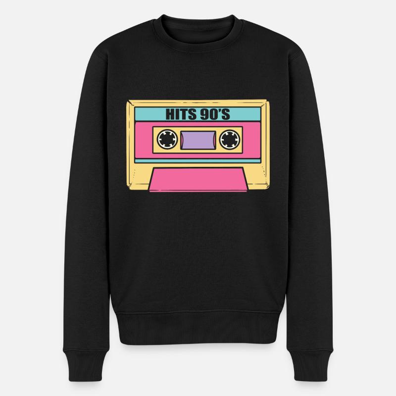 90's Hits Musiker - Männer Premium Bio Pullover - Schwarz