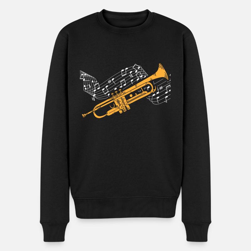 Trompete - Männer Premium Bio Pullover - Schwarz