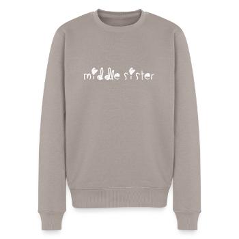 middle sister 2 - Men's Premium Organic Jumper - taupe - Front - Nico (187cm)