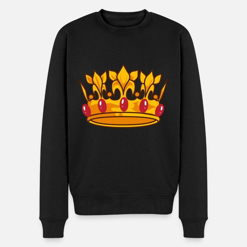 Krone - Männer Premium Bio Pullover - Schwarz