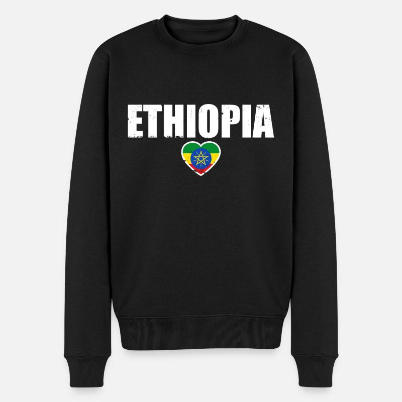 Ethiopie Ethiopie Drapeau Éthiopien - Pull Premium bio Homme - noir