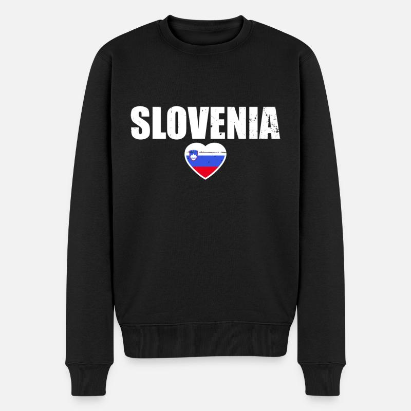 Slovenia Slowenien Slowenische Flagge Slowene - Männer Premium Bio Pullover - Schwarz