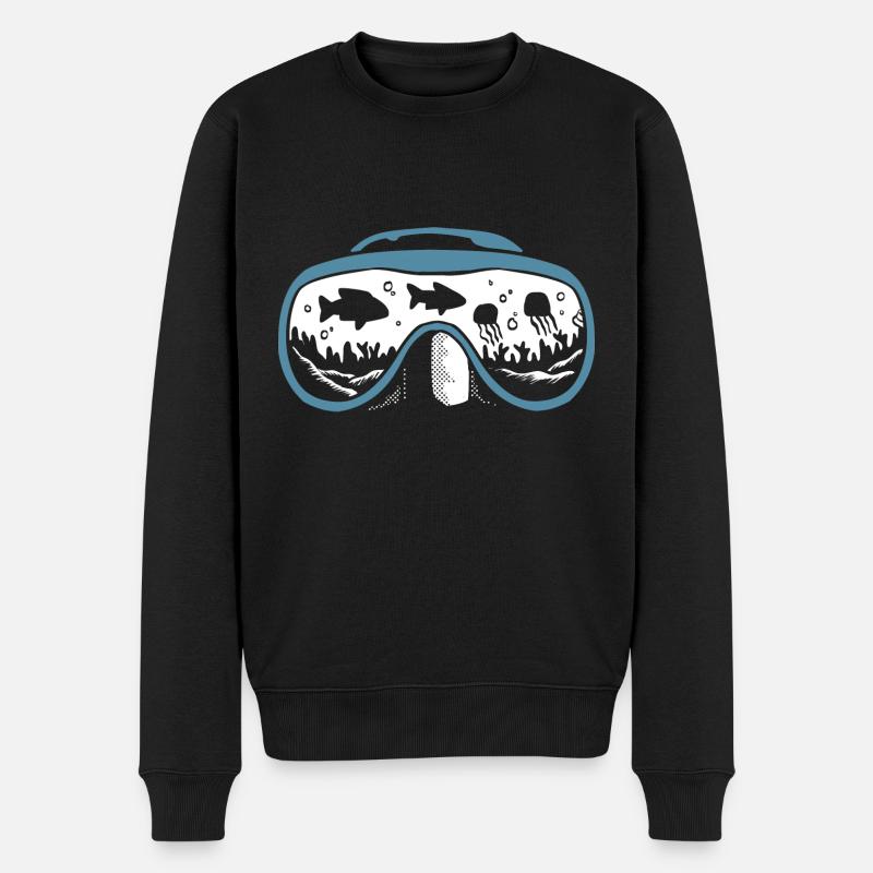 Taucherbrille Taucher - Männer Premium Bio Pullover - Schwarz