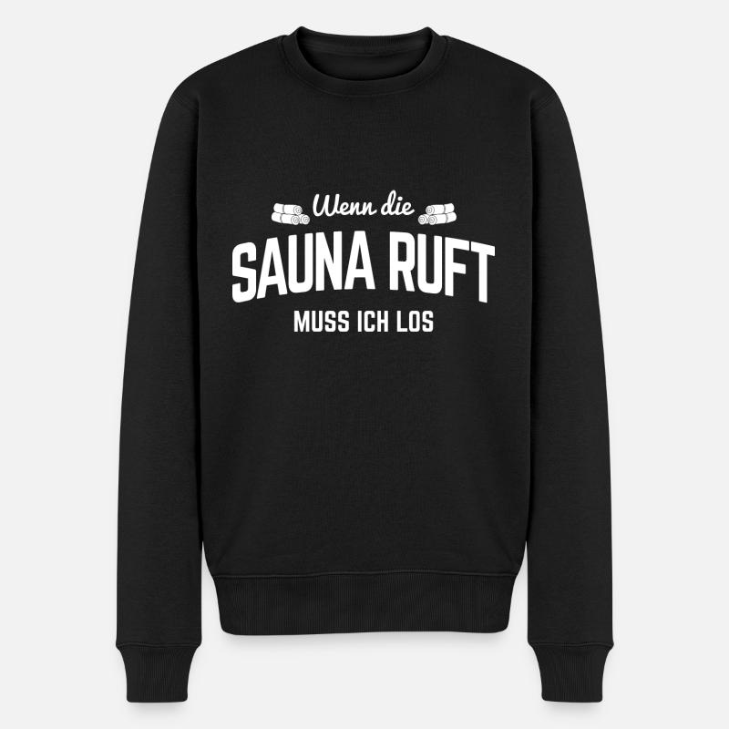 Sauna Saunieren Geschenkidee - Männer Premium Bio Pullover - Schwarz