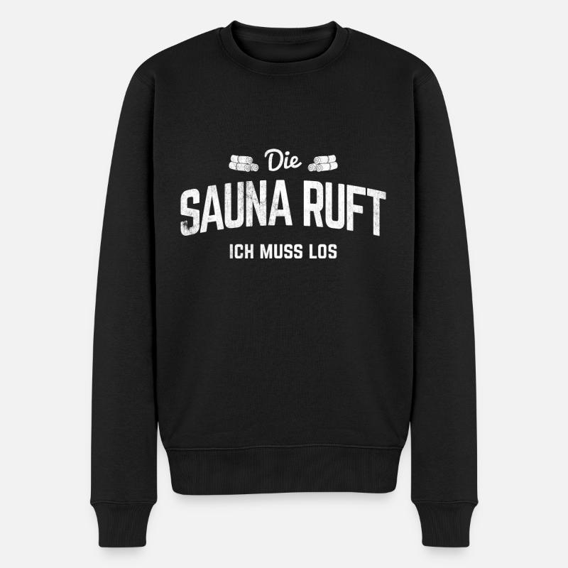 Sauna Geschenkidee Saunieren - Männer Premium Bio Pullover - Schwarz
