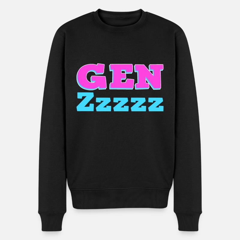 Gen Z Humor Schlafmütze - Männer Premium Bio Pullover - Schwarz