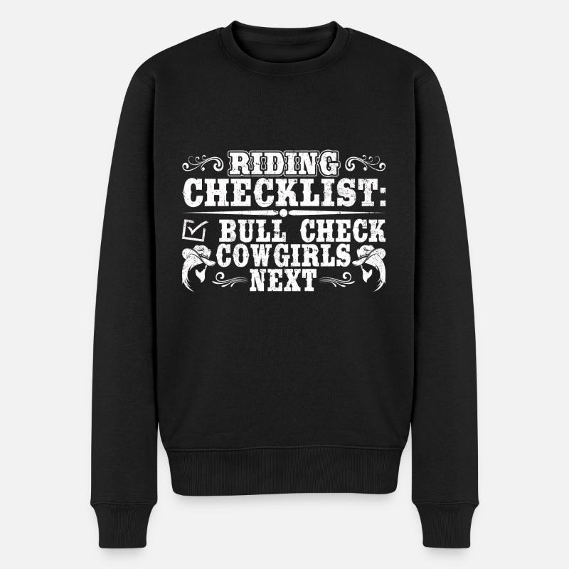 Rodeo Clown - Männer Premium Bio Pullover - Schwarz