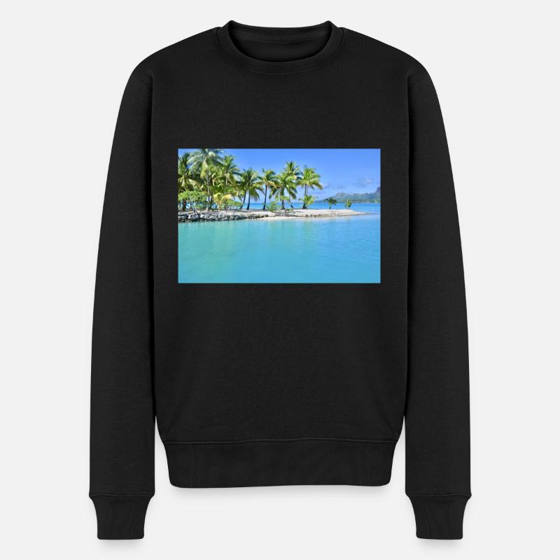 Bora Bora Lagune - Männer Premium Bio Pullover - Schwarz