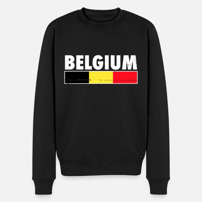 Belgique Belgique Drapeau belge - Pull Premium bio Homme - noir