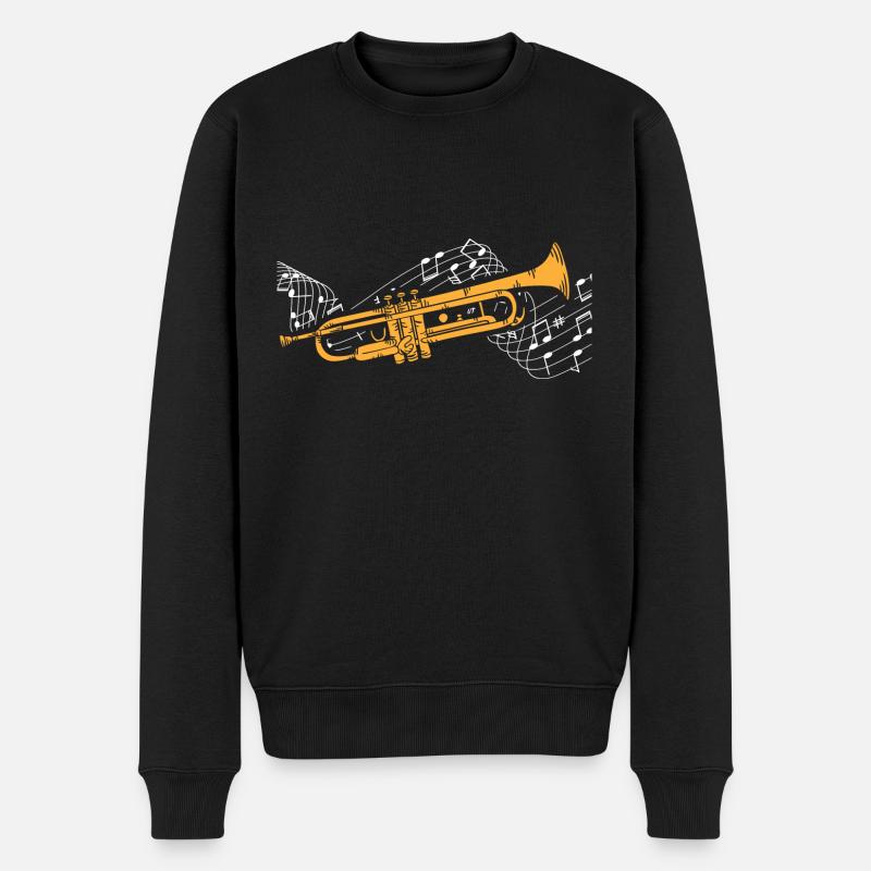 Trompete - Männer Premium Bio Pullover - Schwarz