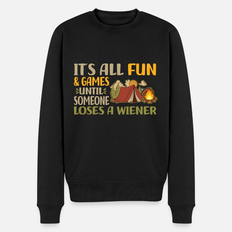 Camping - Männer Premium Bio Pullover - Schwarz