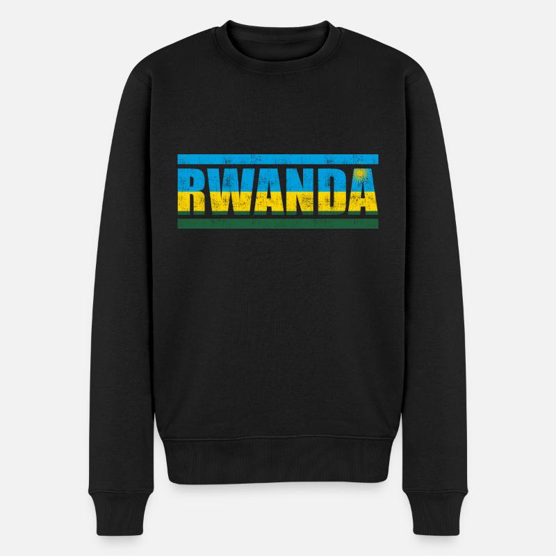 Ruanda - Männer Premium Bio Pullover - Schwarz