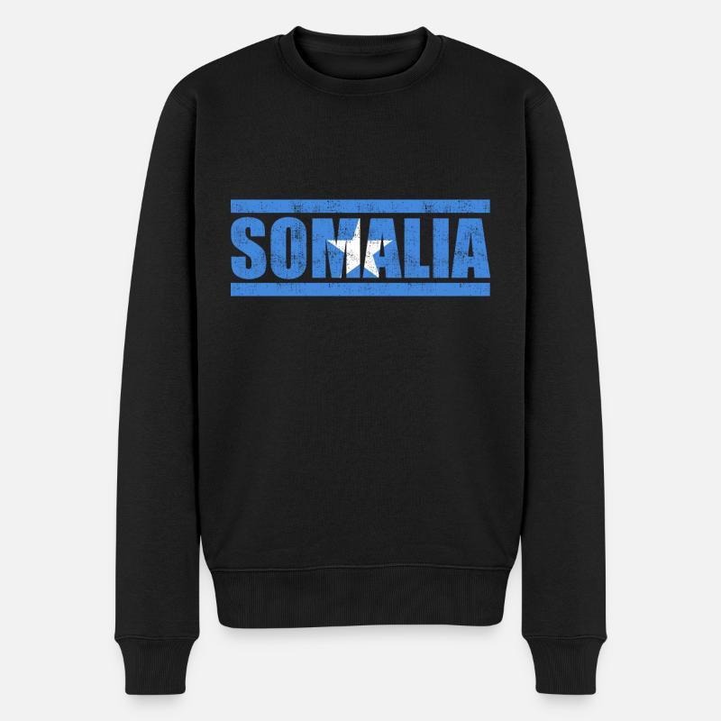 Somalia - Männer Premium Bio Pullover - Schwarz
