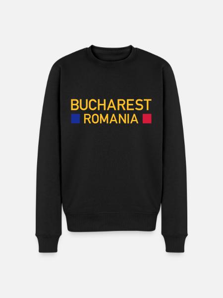 Bucharest, Romania (two squares) - Men's Premium Organic Jumper - black