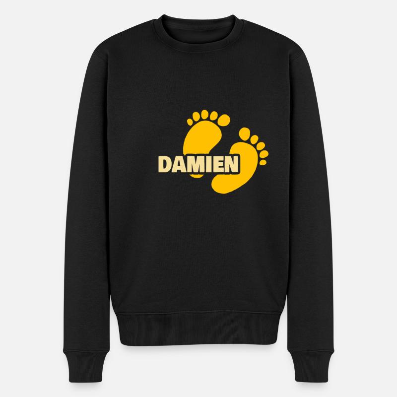 Fußabdruck Damien - Männer Premium Bio Pullover - Schwarz