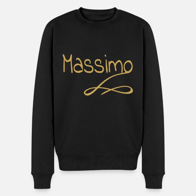 Prénom massimo - Pull Premium bio Homme - noir