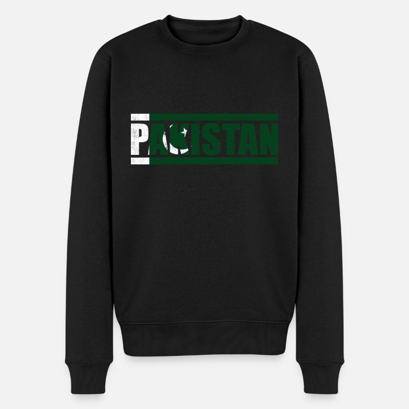 Pakistan - Männer Premium Bio Pullover - Schwarz