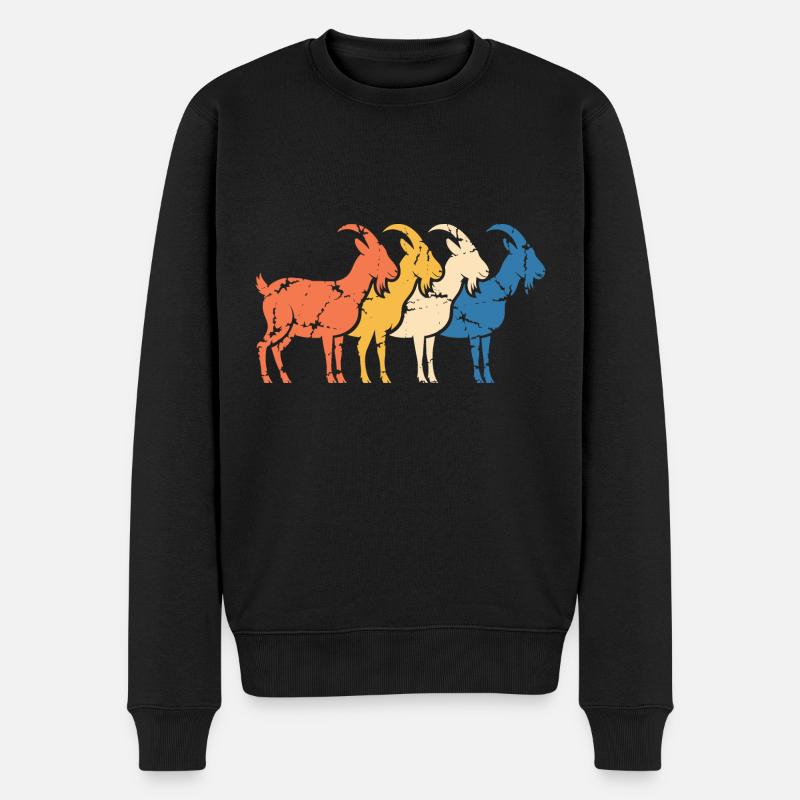 Ziege Ziegenbock - Männer Premium Bio Pullover - Schwarz