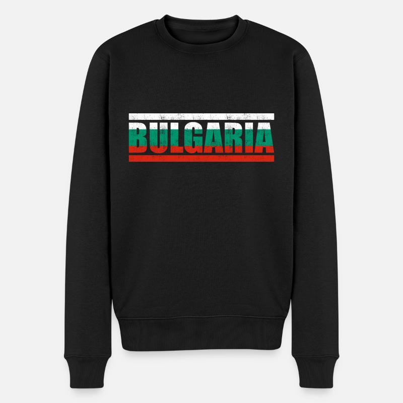 Bulgarien - Männer Premium Bio Pullover - Schwarz