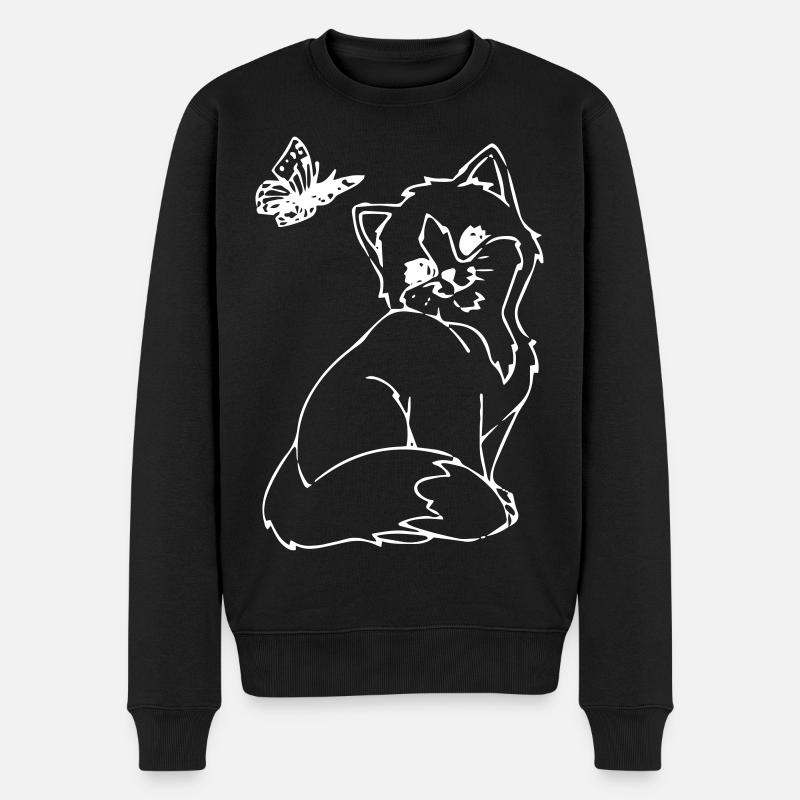 Chat - Chaton - Pull Premium bio Homme - noir