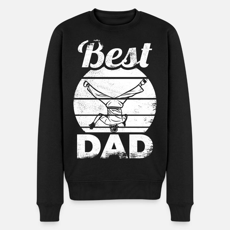 Breakdance Vater - Männer Premium Bio Pullover - Schwarz