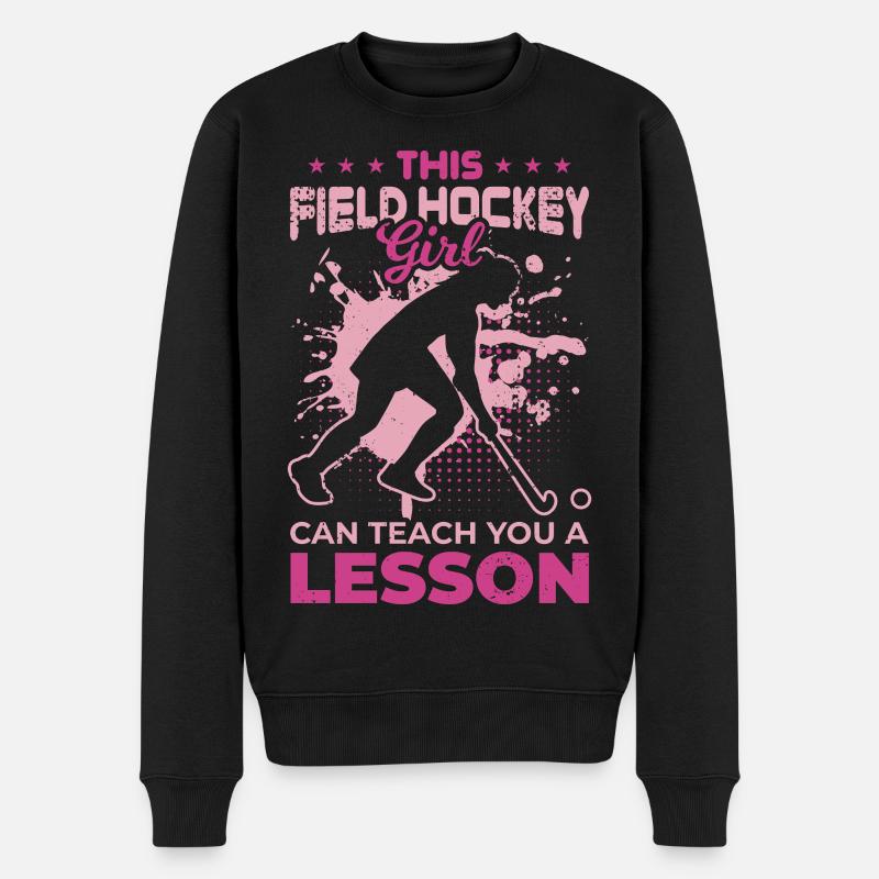 Feldhockeyspielerin - Männer Premium Bio Pullover - Schwarz