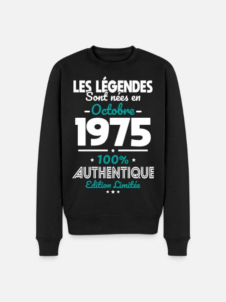 50th Birthday - Legends Born October 1975 - Men's Premium Organic Jumper - black