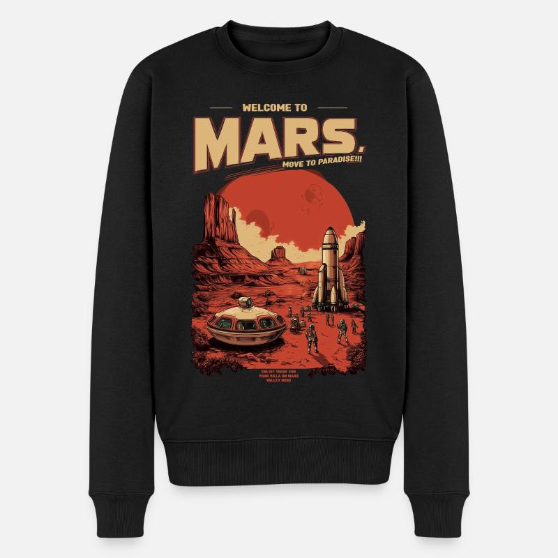 Mars Rétro Adventure : Pioneer Station - Pull Premium bio Homme - noir