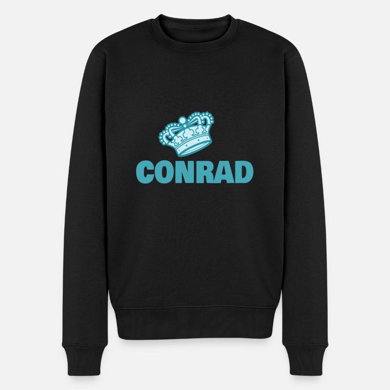 Krone König Conrad - Männer Premium Bio Pullover - Schwarz