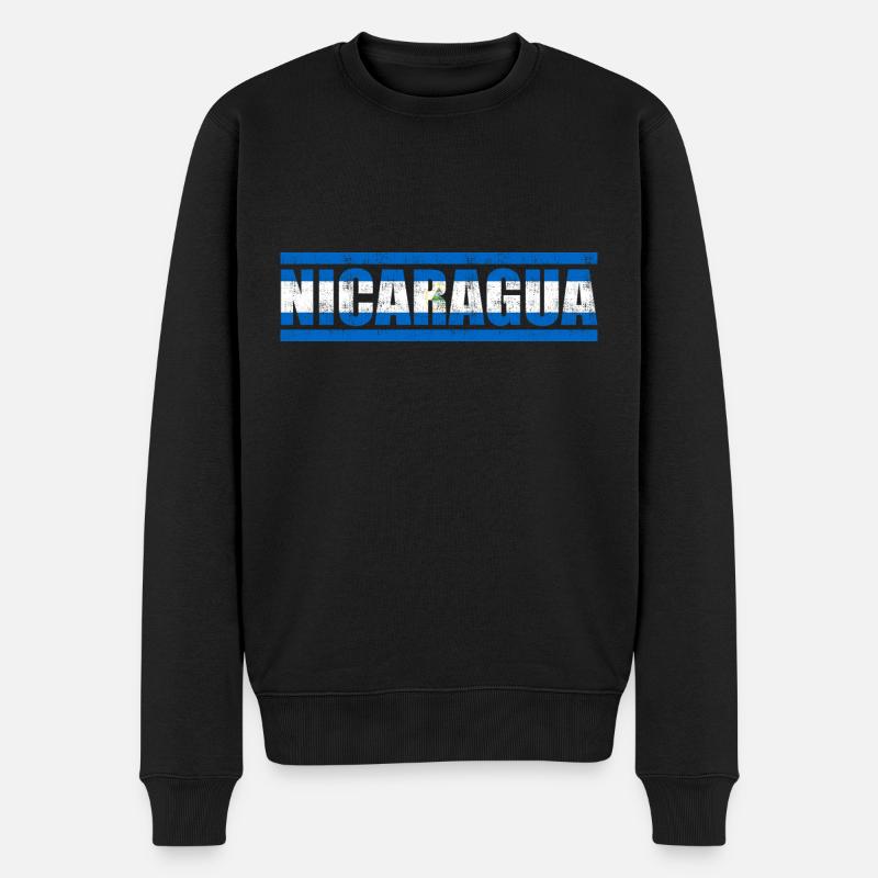 Nicaragua - Männer Premium Bio Pullover - Schwarz